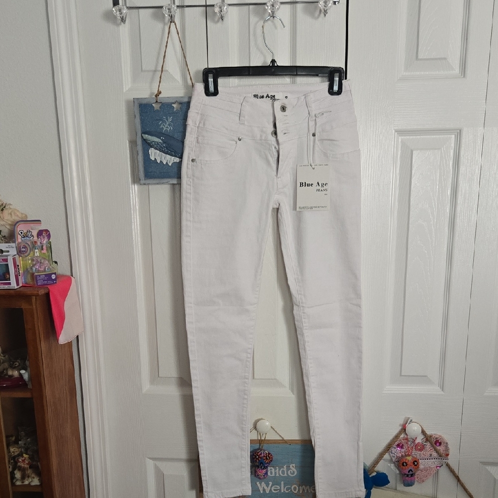 Blue Age Women's White Skinny Jeans